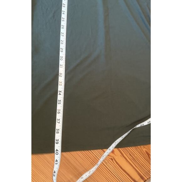 Eileen Fisher Jersey T-Shirt Dress Sz Small Forest Green Midi Stretchy Soft EUC - Picture 9 of 10